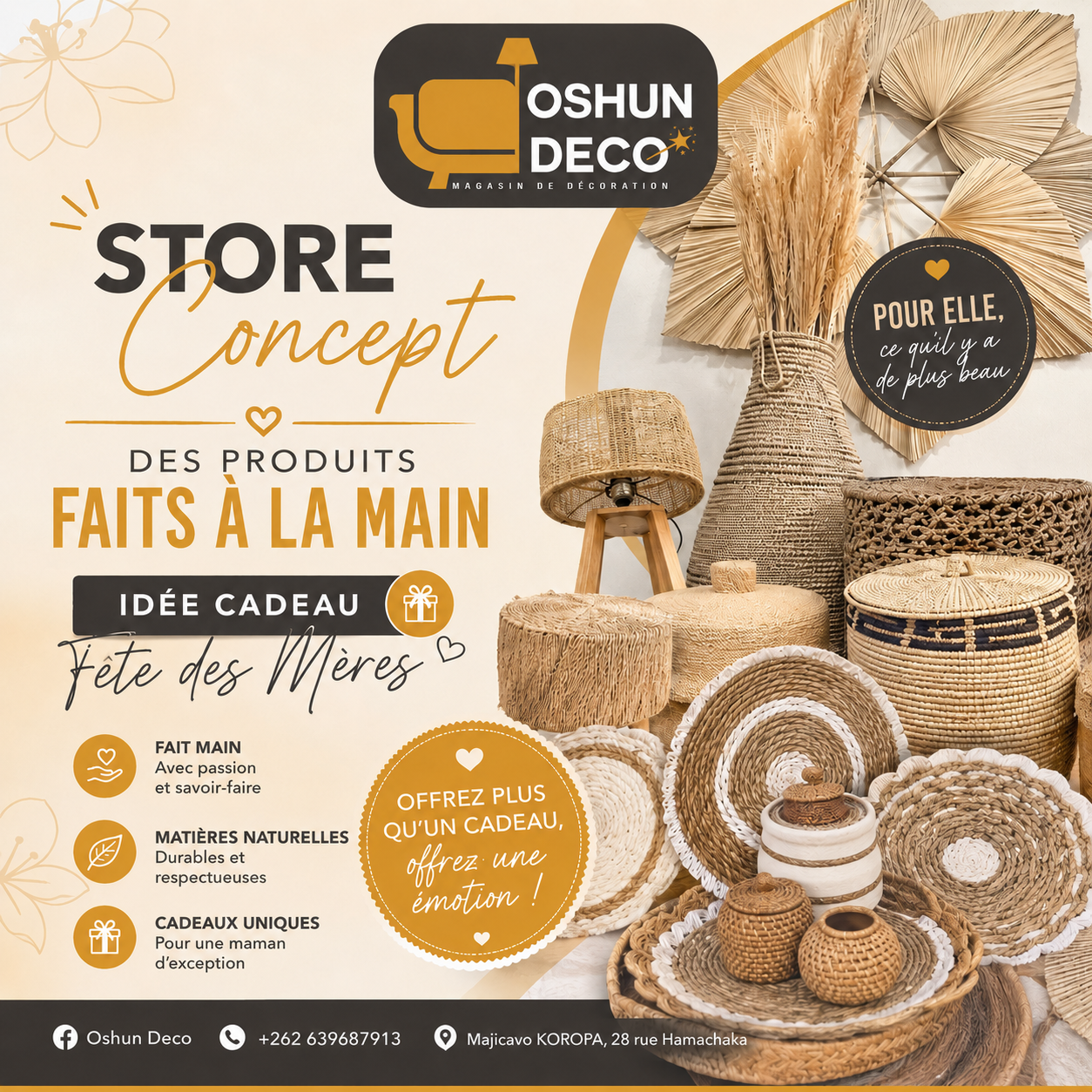 Fête des mères Store Concept - idées cadeaux ODeco Mayotte