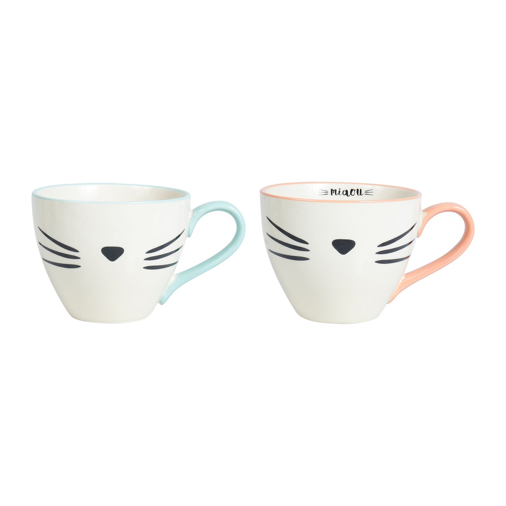 TASSE THE X2 MIAOU BL+COR 40CL