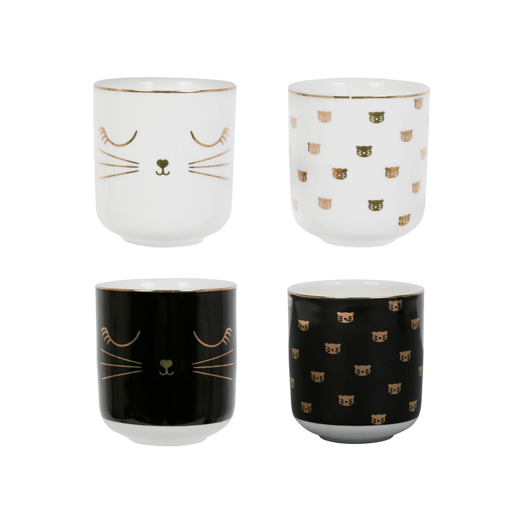 GOBELET X4 COF MIAOU N+BL 10CL
