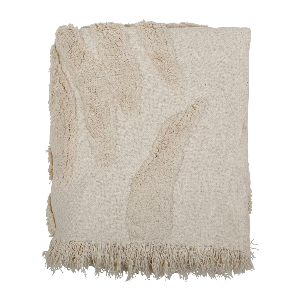 PLAID TUFTE CREME 170X130