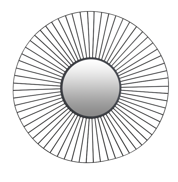 MIROIR METAL ROND FILAIRE Ø60CM - MIR 0020
