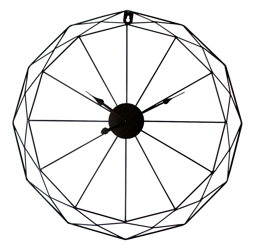 HORLOGE FILAIRE STRUCTURE NOIR 60X60X3,5
