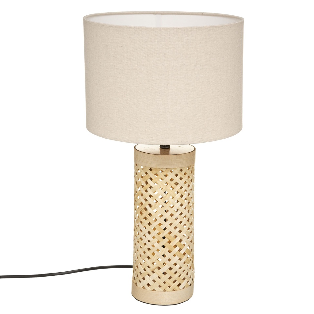 LAMPE DROITE SALMA 26X47CM BAMBOU POLY FER BEIGE