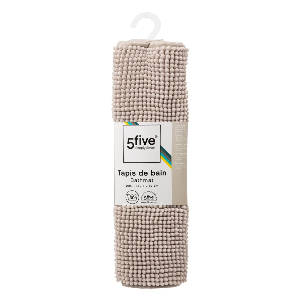 TAPIS DE BAIN MINI 50X80CM CHENILLE  BEIGE