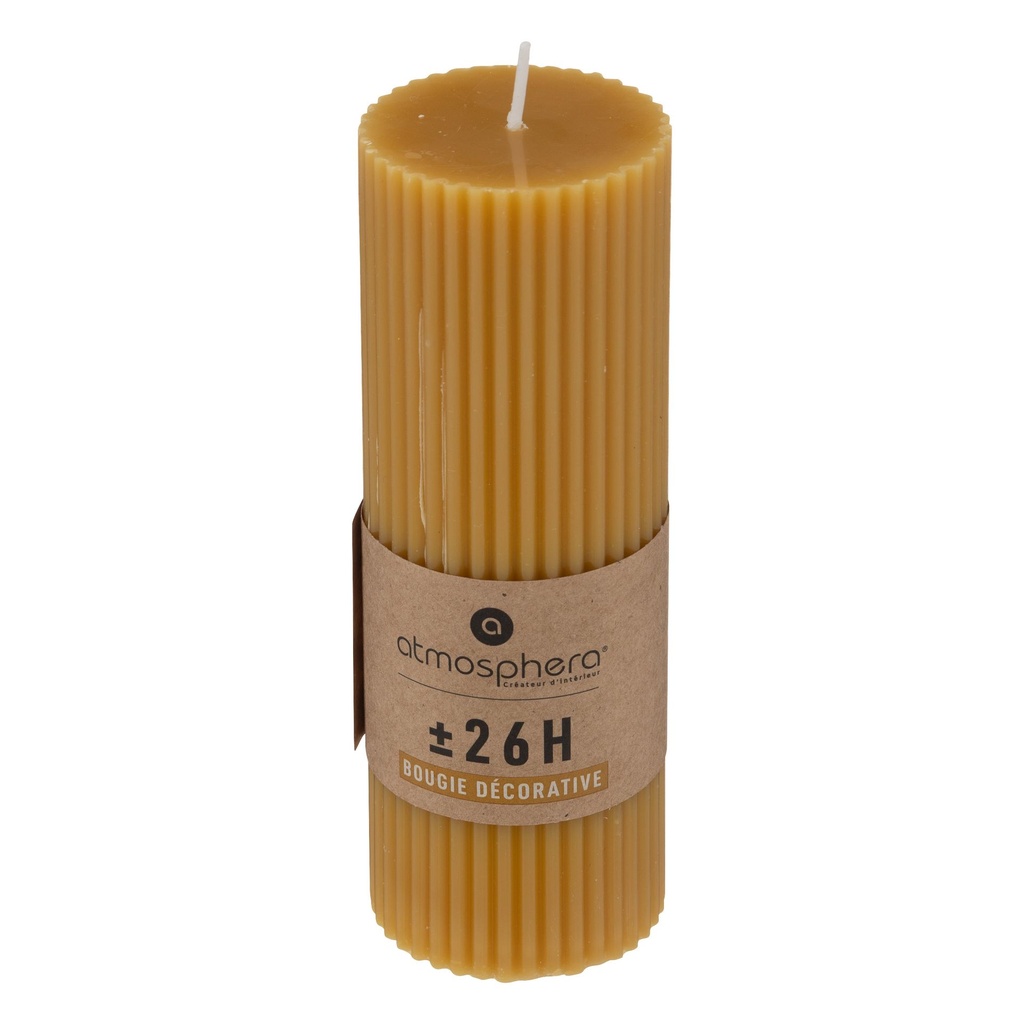 BOUGIE DEMI RONDE 5XC14CM JAUNE