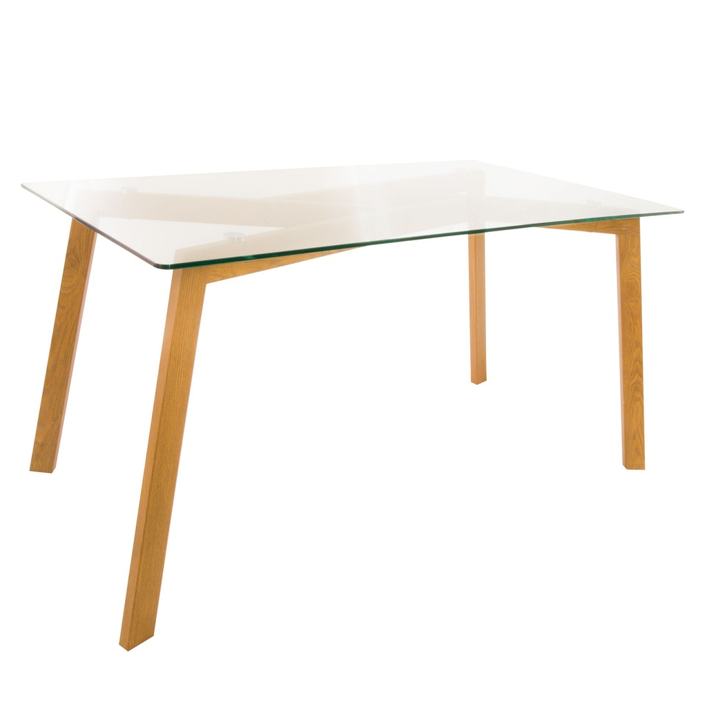 TABLE A DINER TAHO 150X80X76CM VERRE METAL TRANSPARENT