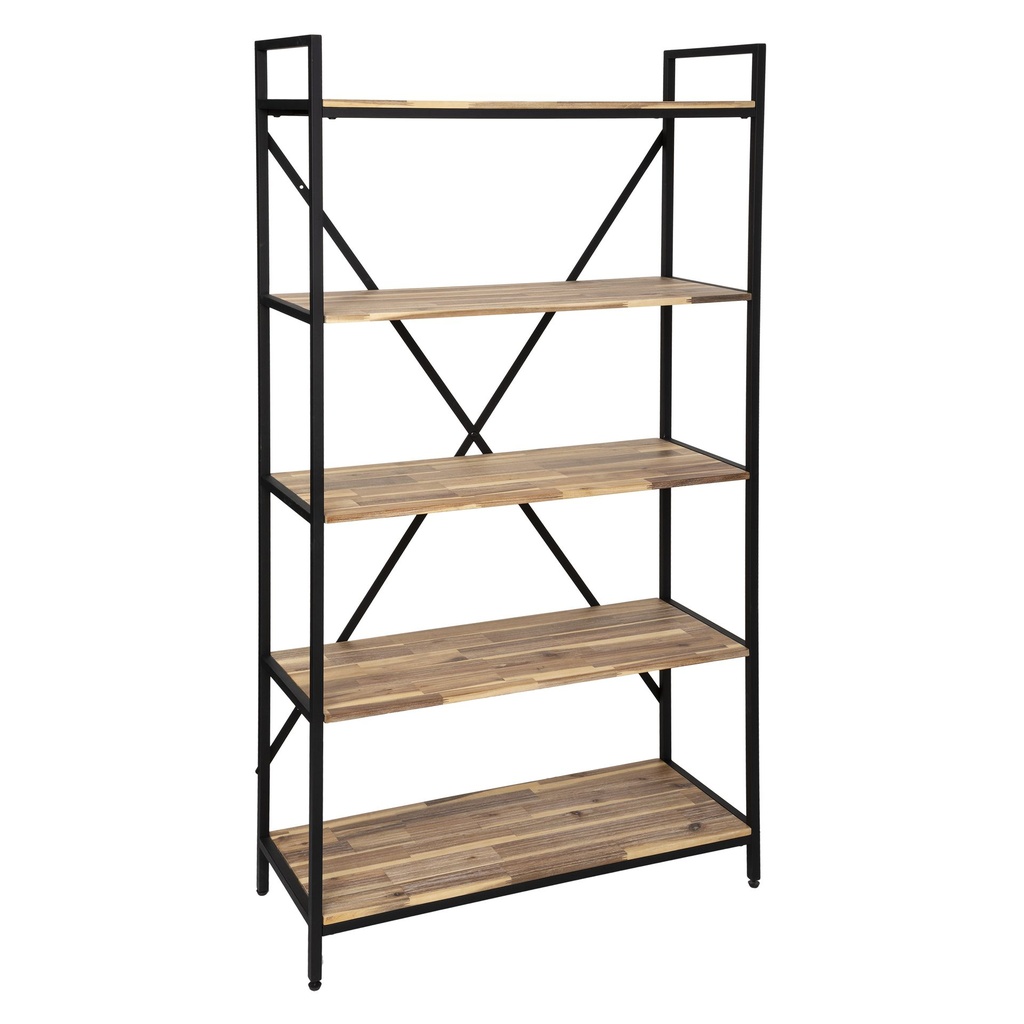 ETAGERE EDENA 5 NIVEAUX 90X180CM METAL ACACIA MARRON