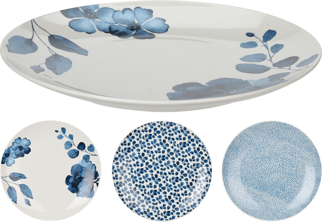 ASSIETTE PORCELAINE 27X2.5CM 3 ASSORTI