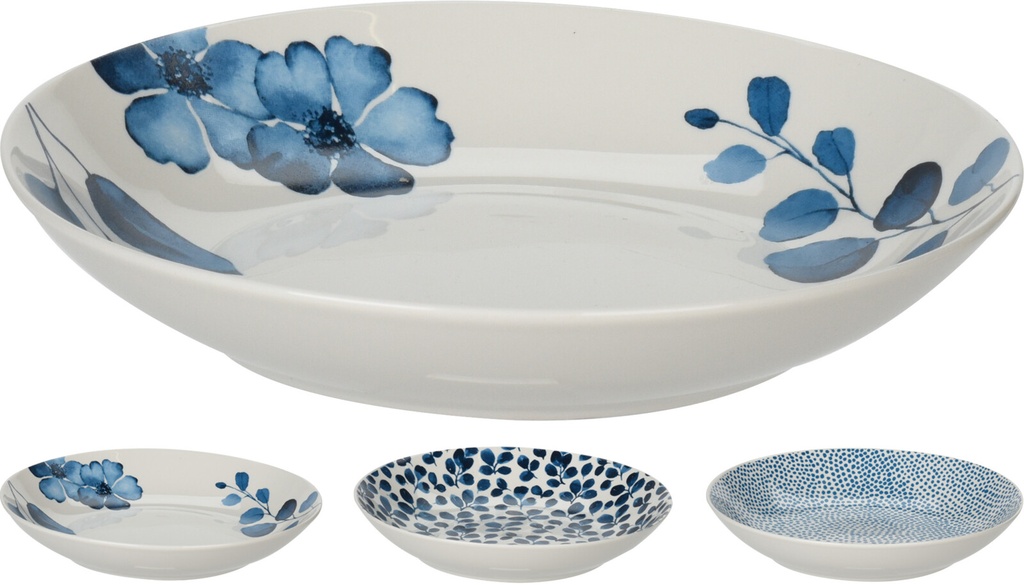 ASSIETTE PORCELAINE 20X3.5CM 3 ASSORTI