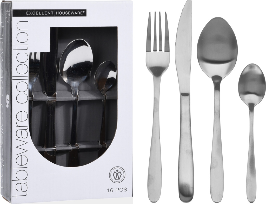 SET DE COUVERTS 16 PCES ACIER INOX