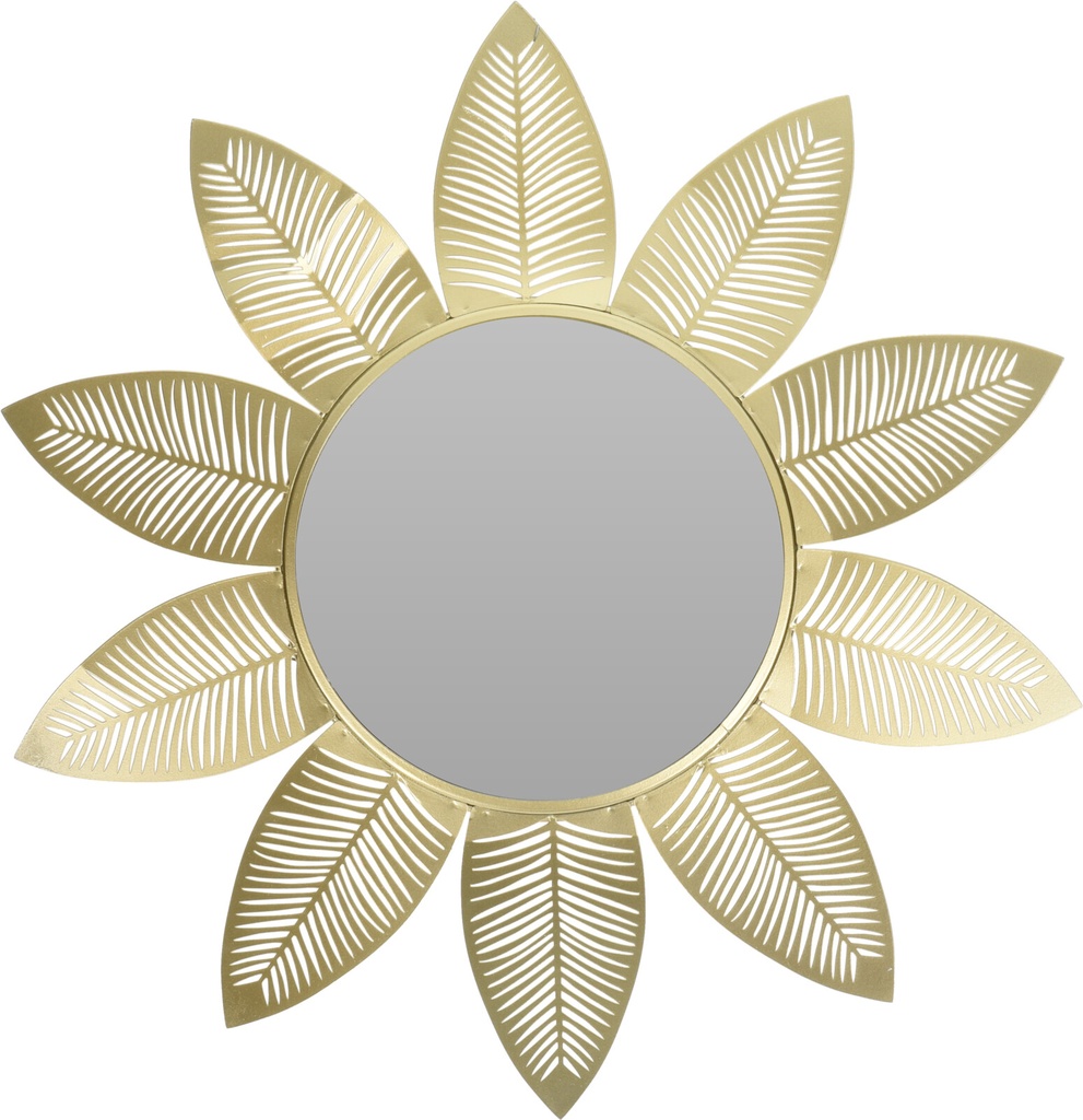 MIROIR. METAL DORE FORME SOLEIL