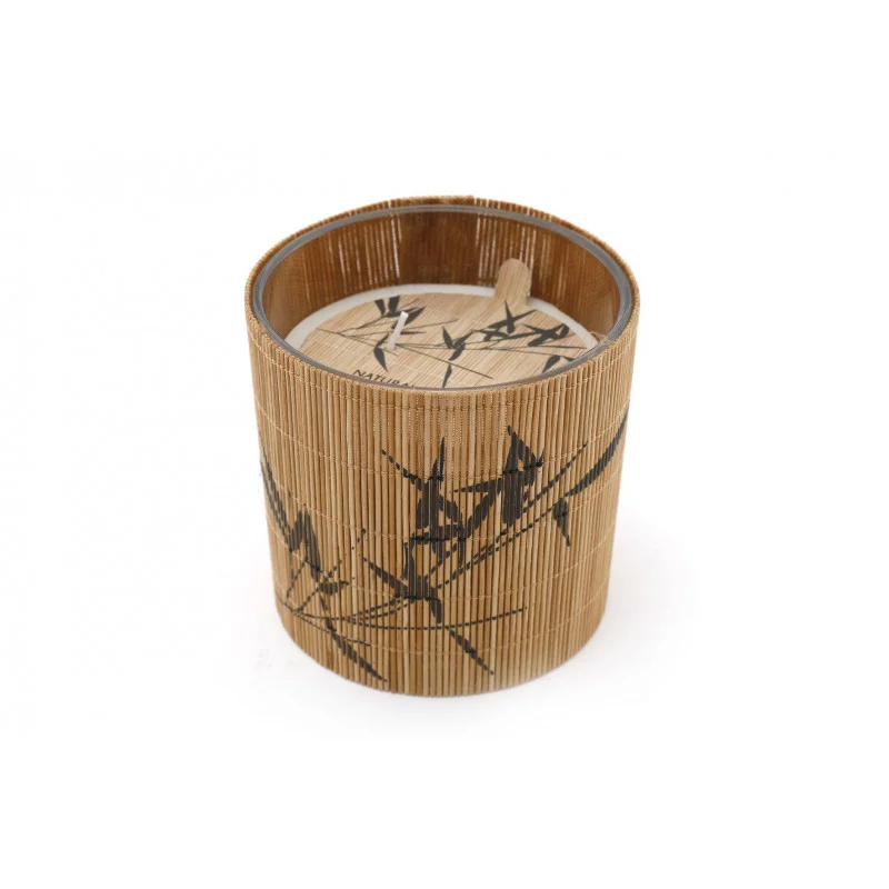 BOUGIE BAMBOU ET DESSIN 11X8CM