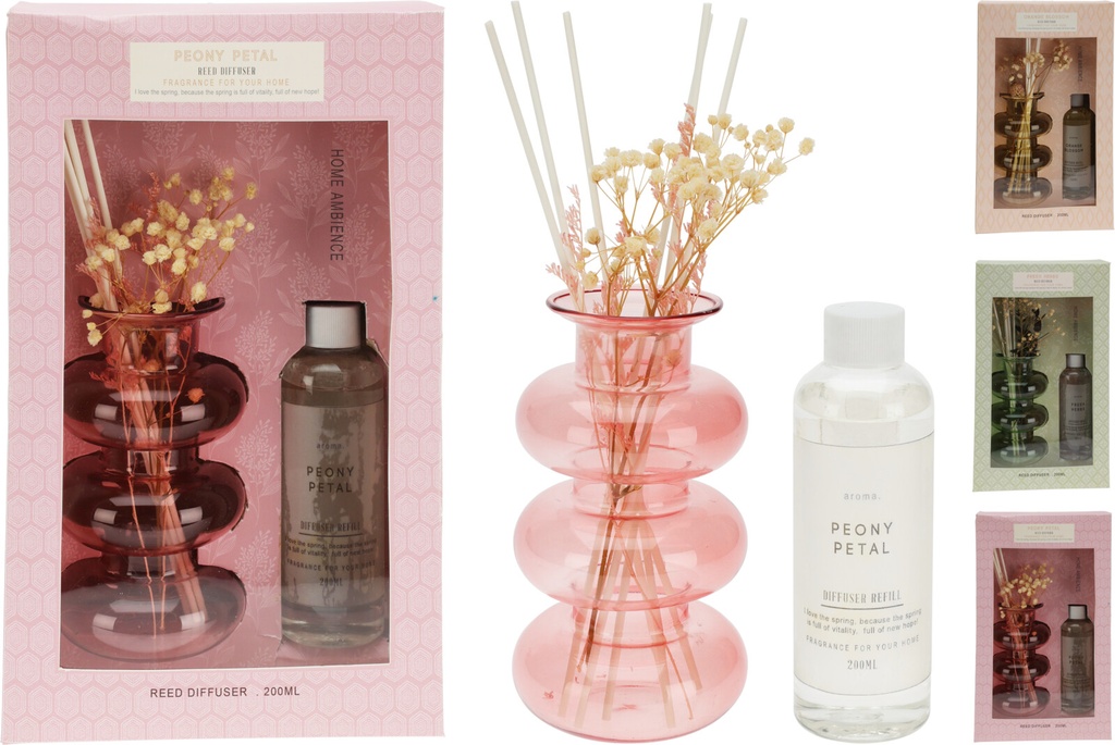 DIFFUSEUR DE PARFUM  15CM 200ML 3 ASSORTI