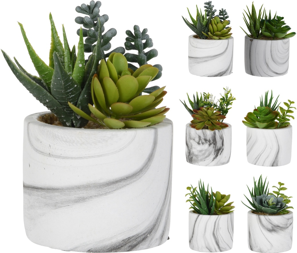 PLANTE ARTIFICIELLE POT ROND CIMENT
