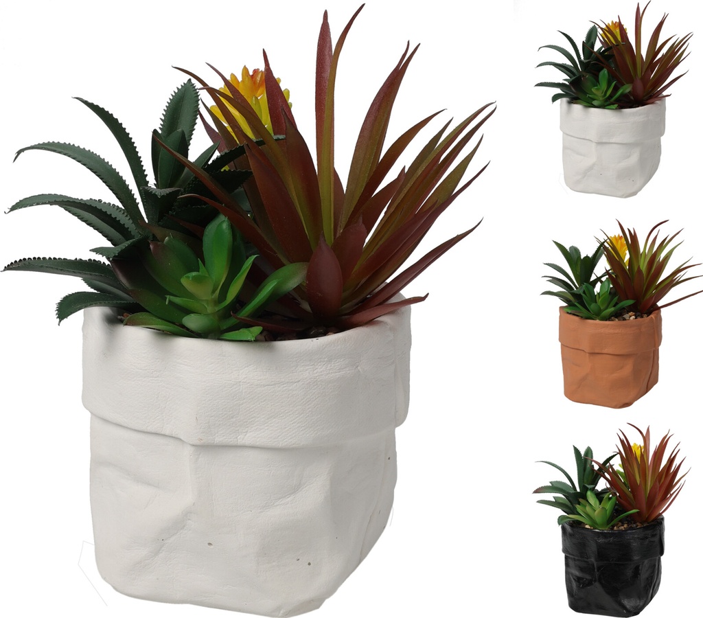 PLANTE ARTIFICIELLE EN POT 11X10X20CM 3 ASSORTI