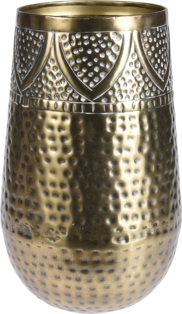 VASE DECORATIVE 19X19X30CM EN METAL DORE