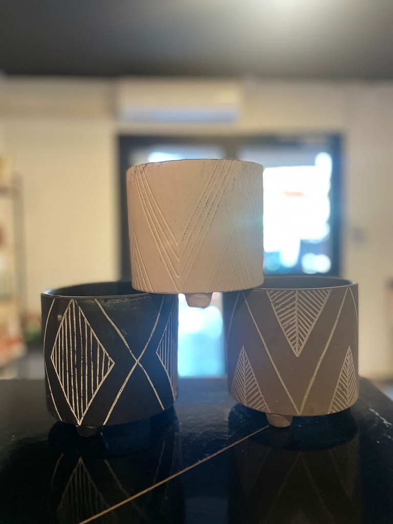 CACHE-POT EN CERAMIQUE 14X13CM 3 ASSORTI CLRS