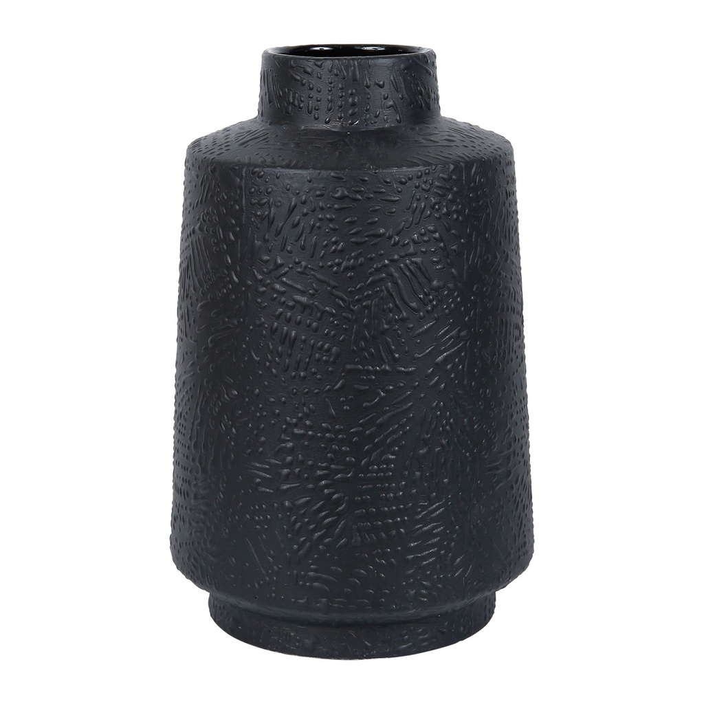 VASE SOLOR NOIR D18XH28 GRES