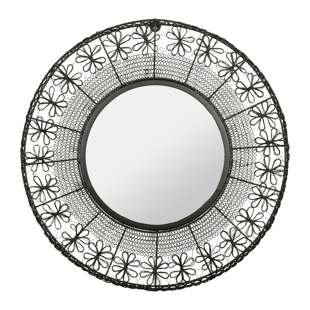 MIROIR KALYPSO NOIR D63CM FER