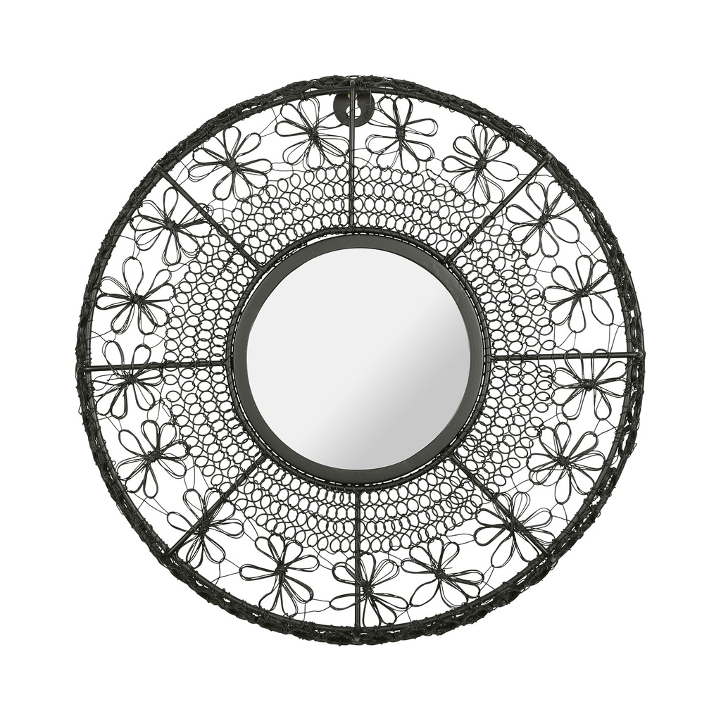 MIROIR KALYPSO NOIR D35CM FER