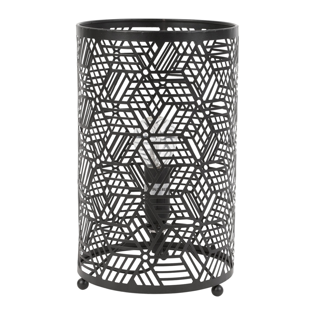 LAMPE CYL LOSANGES NOIR D16X26