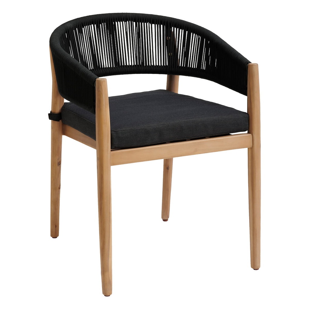 FAUTEUIL REPAS TEVIO ACACIA COUSSIN POLYESTER ANTHRACITE 