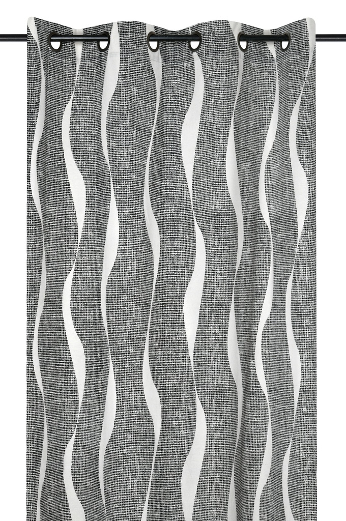RIDEAU PETER 140X260 OEIL
NOIR 30%CO 70%PE