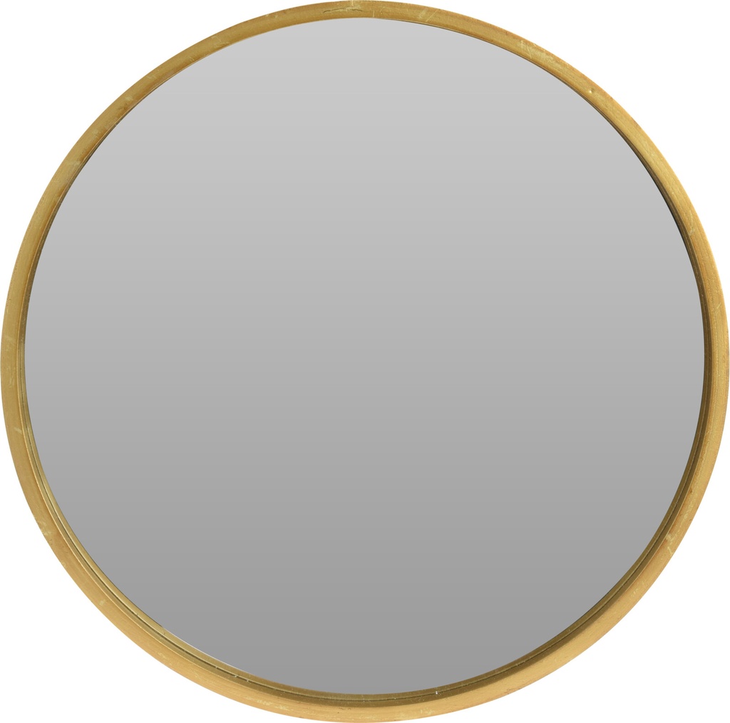 Miroir Rond D40cm Wood Dore