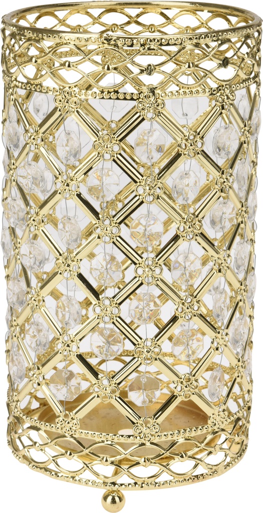LANTERNE METAL 11X11X20CM DOREE
