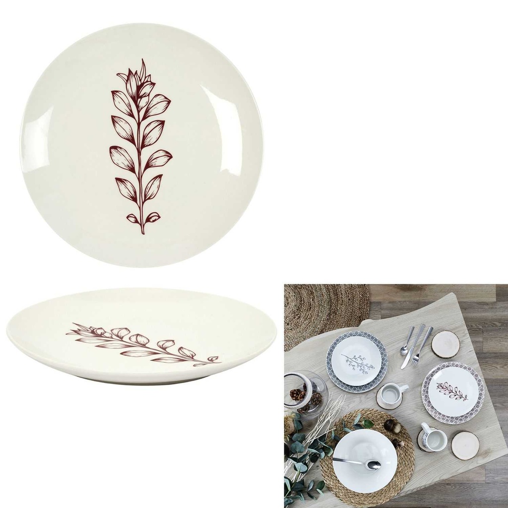 ASSIETTE COTTAGE PORCELAINE 20CM ROUGE