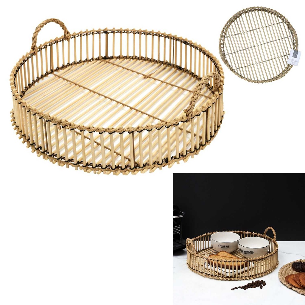 PLATEAU TRESSAGE D40CM BAMBOU