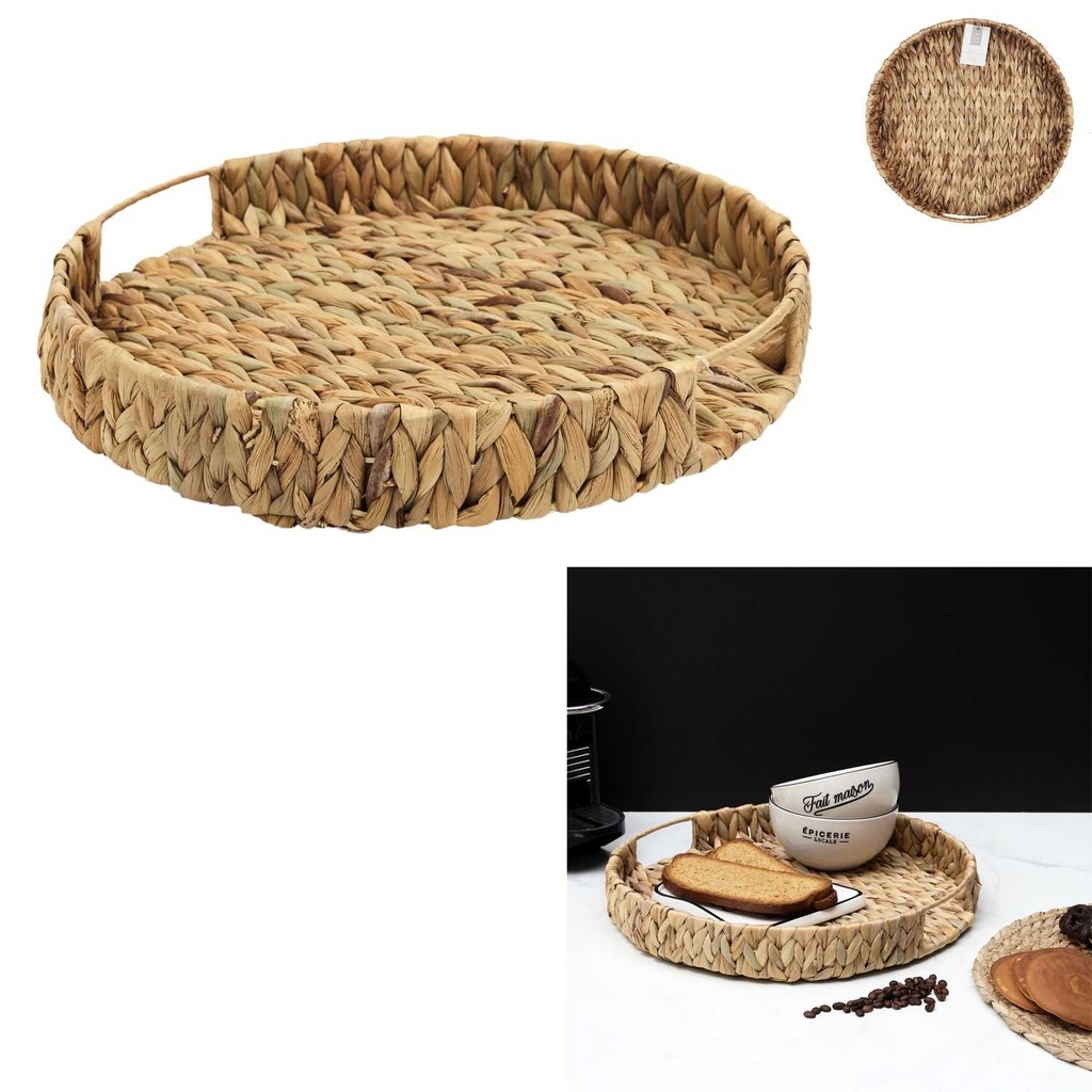 PLATEAU D40CM TRESSAGE NATUREL