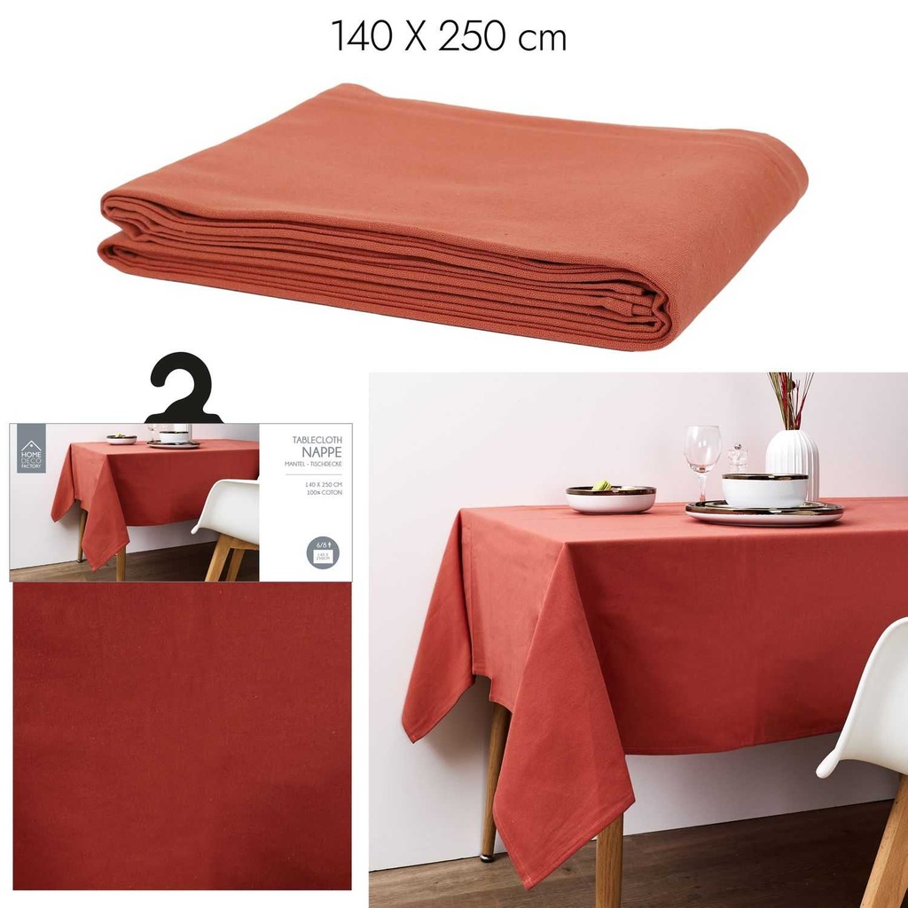 NAPPE 140X250CM  COTON TERRACOTTA