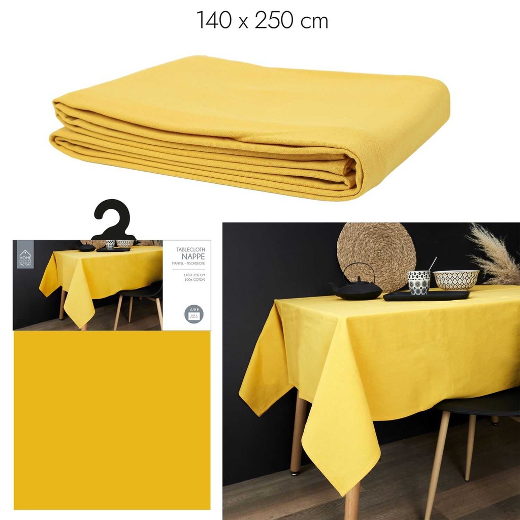 NAPPE 140X250CM COTON MOUTARDE