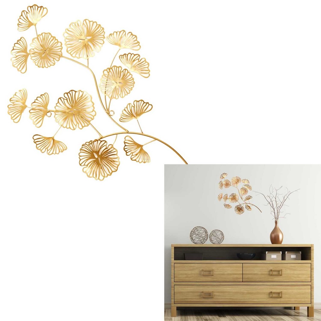 DECORATION MURALE FLEUR METAL 52CM