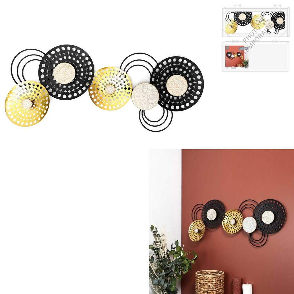 DECO MURALE 47X7X63CM NOIR CRÈME DOREE