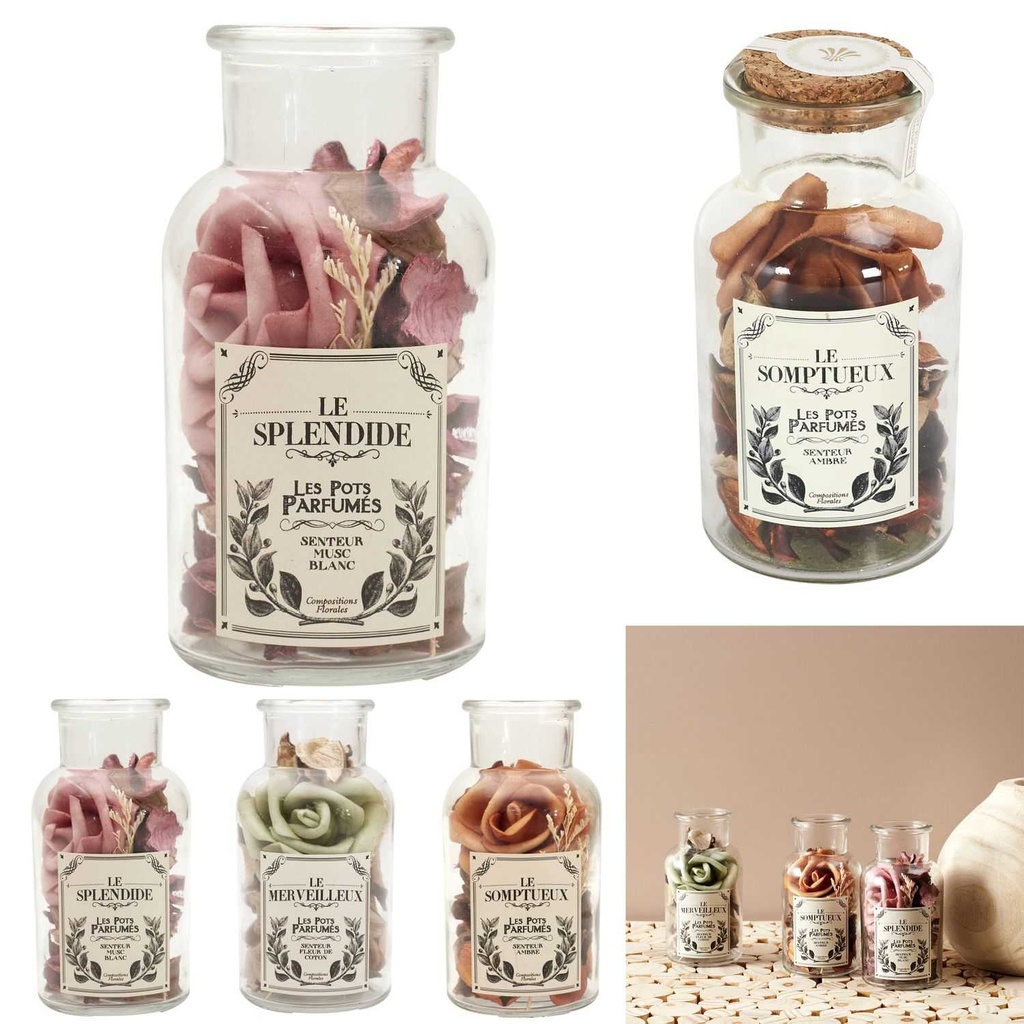 POT POURRI PARFUME BOCAL DECO H12.5CM
