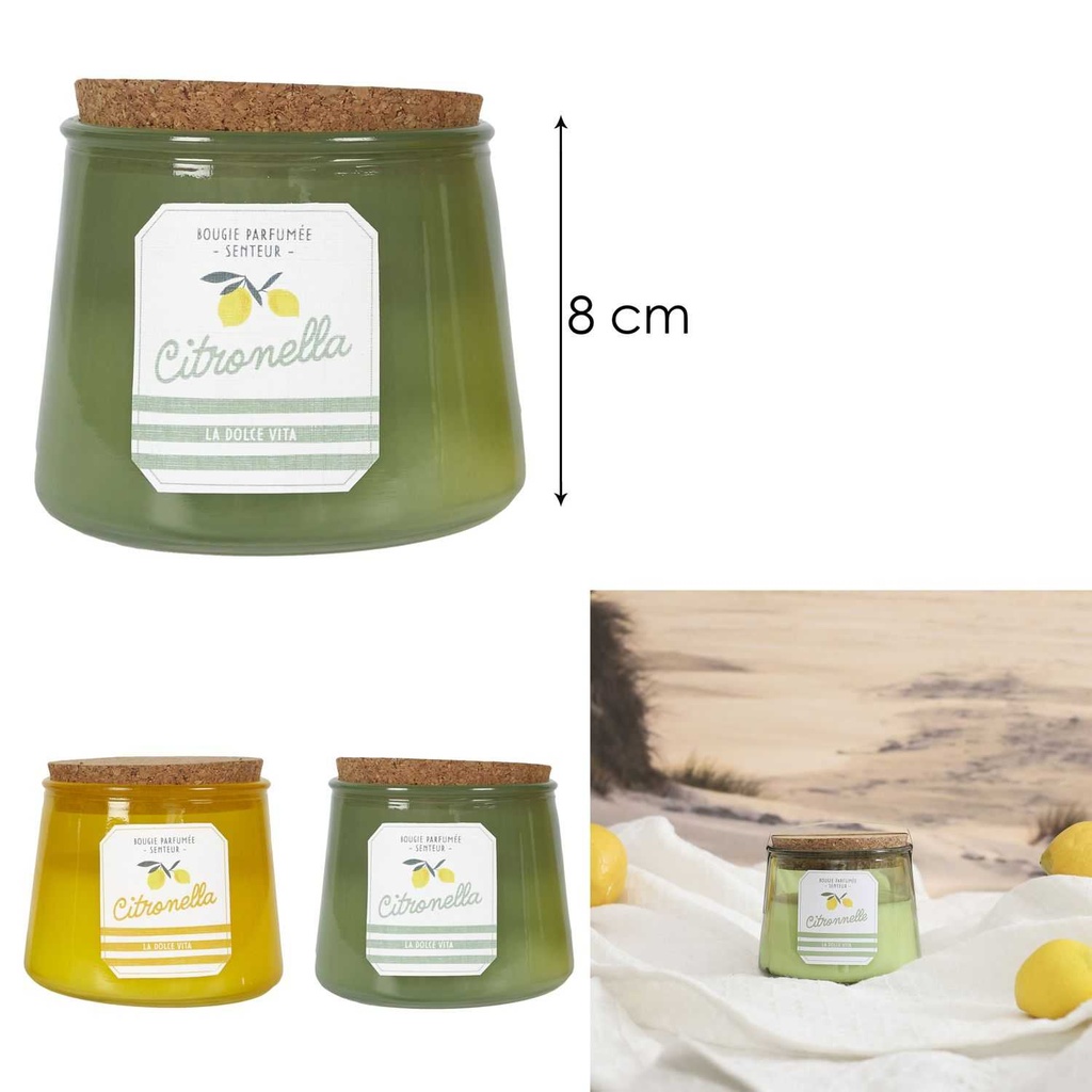 BOUGIE CITRONNELLE POT BAIN DE SOLEIL H8CM