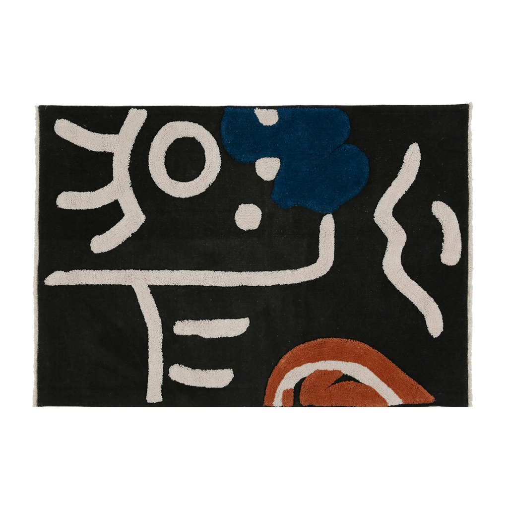 TAPIS VISAG-ARTY BLC+NR 140X95