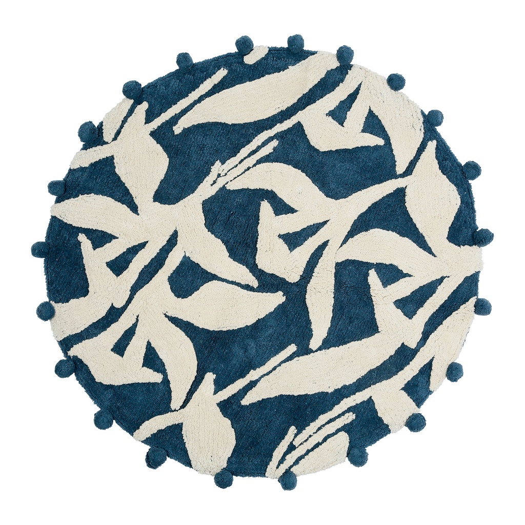 TAPIS TUFTE GOLDEN BL+BLC D100