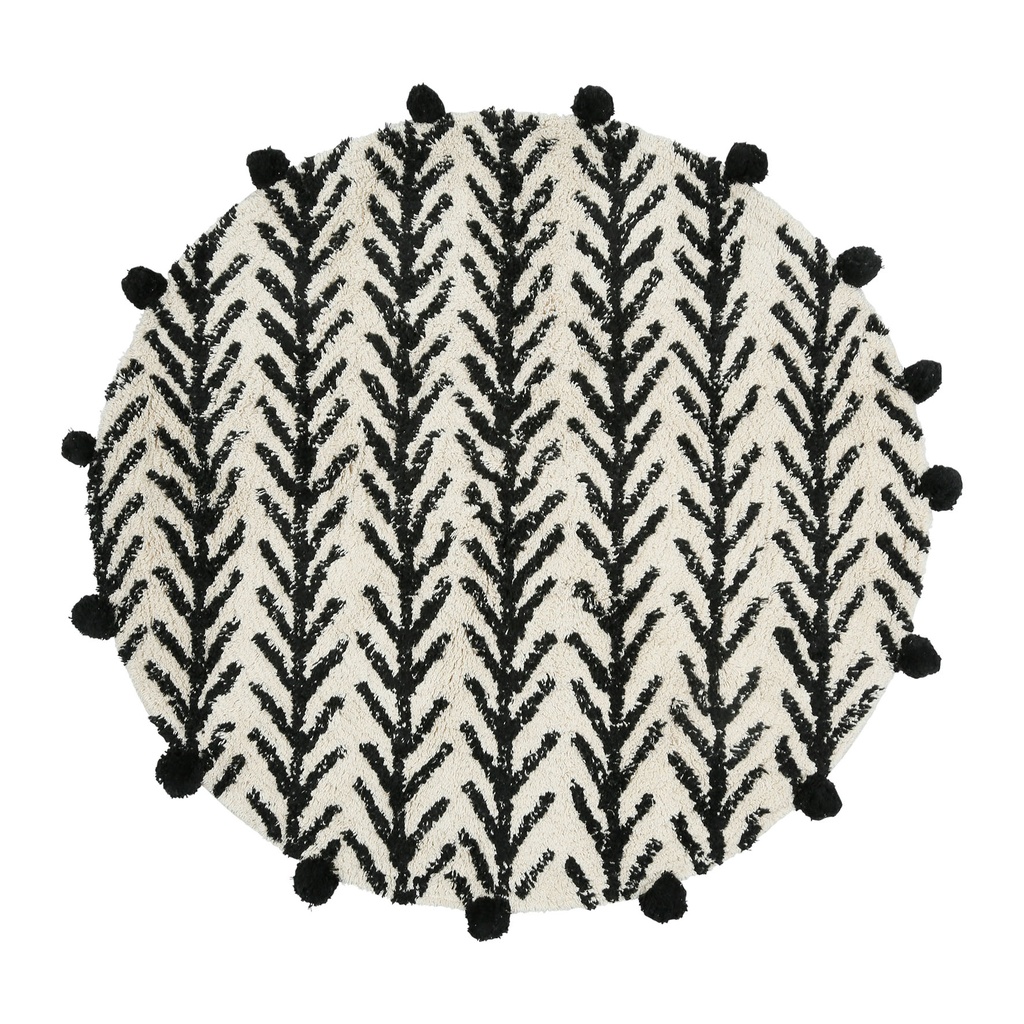 TAPIS ROND ROMANCE BLC+BL D100