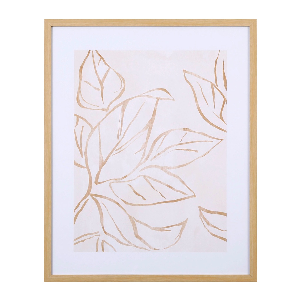 CADRE DECO FEUILLE DORÉ 42X52