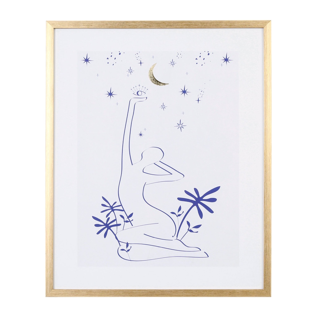 CADRE DECO FEMME BLE+DOR 42X52
