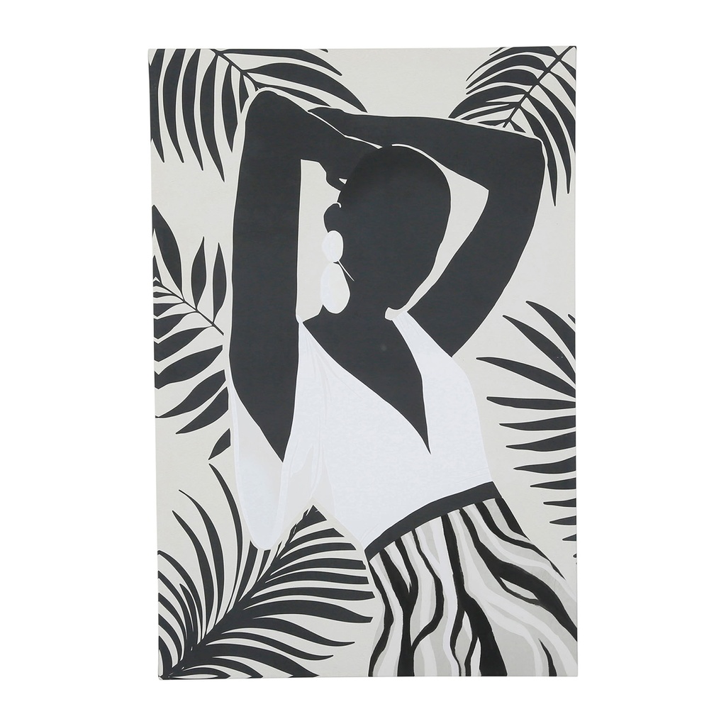 TABLEAU FEMME NOIR 60X90 TOILE