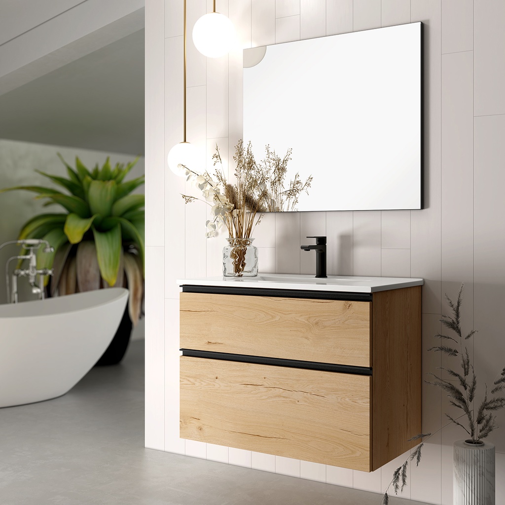 MEUBLE SALLE DE BAIN SAND 80 Vasque Noir