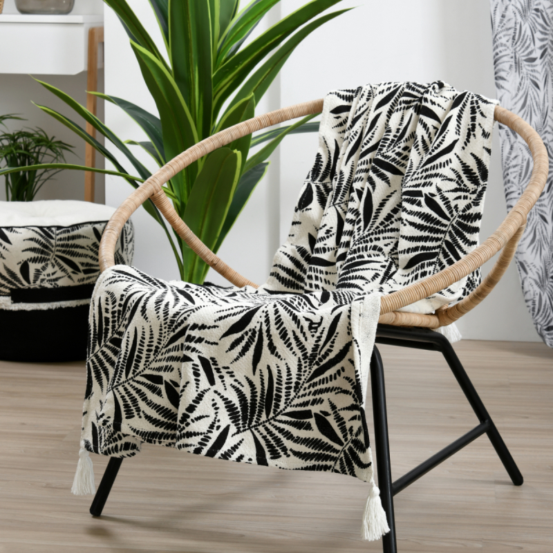 PLAID ZIANA ECRU 125X150