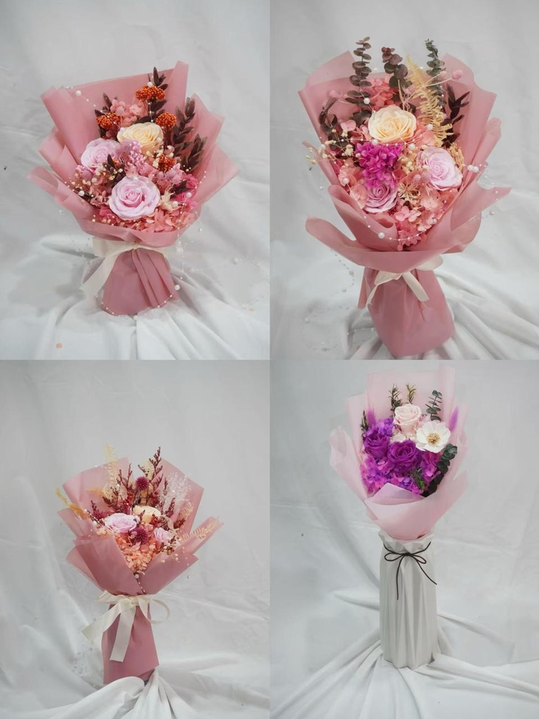 BOUQUET DE FLEURS SECHÉES ROSE