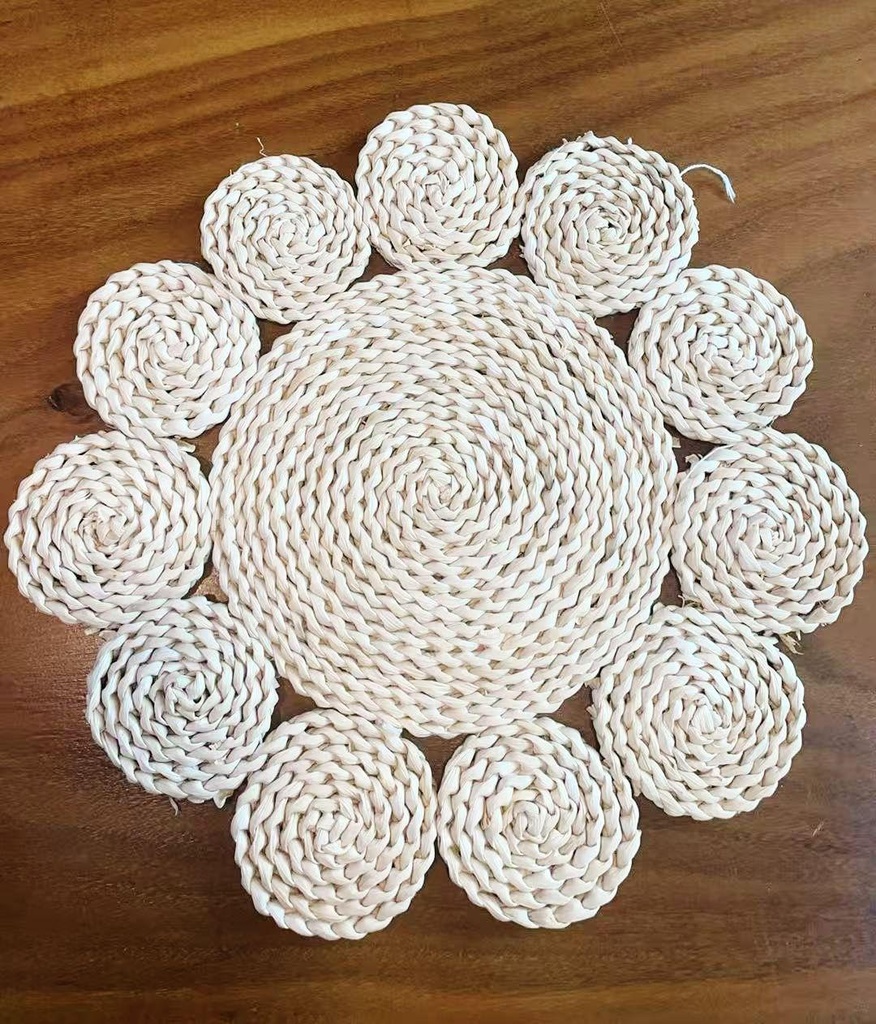 SET DE TABLE X3 DECORATIF FLEUR EN MAÏS D38CM