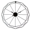 HORLOGE FILAIRE STRUCTURE NOIR 60X60X3,5
