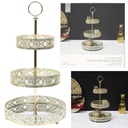 PLATEAU DECORATIF METAL DORE 3 ETAGES